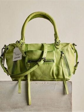 NWT Free People Baby Emerson tote bag in MATCHA green
